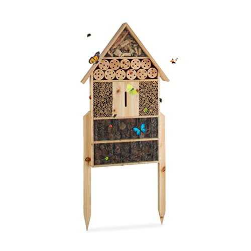 Relaxdays Insektenhotel XL stehend, Nisthilfe für Bienen, Florfliegen, Marienkäfer, Holz HxBxT: 79 x 49 x 12 cm, natur Relaxdays Insektenhotel XL stehend, Nisthilfe für Bienen, Florfliegen, Marienkäfer, Holz HxBxT: 79 x 49 x 12 cm, natur von Relaxdays