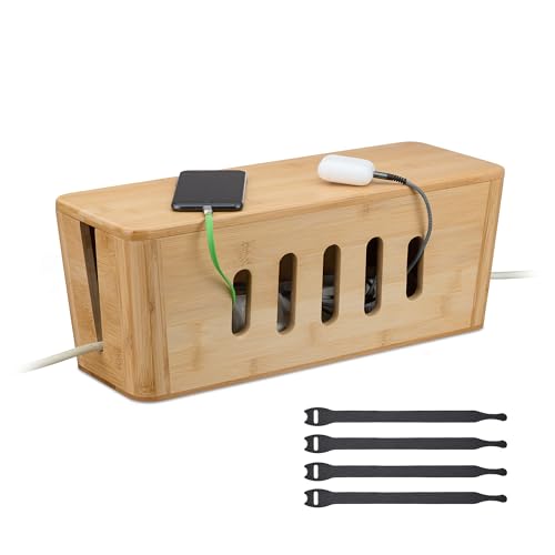 Relaxdays Kabelbox für 2 Steckdosenleisten, Bambus, HxBxT: 16,5 x 44 x 16 cm, Kabel verstecken, Steckdosenbox, natur Relaxdays Kabelbox für 2 Steckdosenleisten, Bambus, HxBxT: 16,5 x 44 x 16 cm, Kabel verstecken, Steckdosenbox, natur von Relaxdays