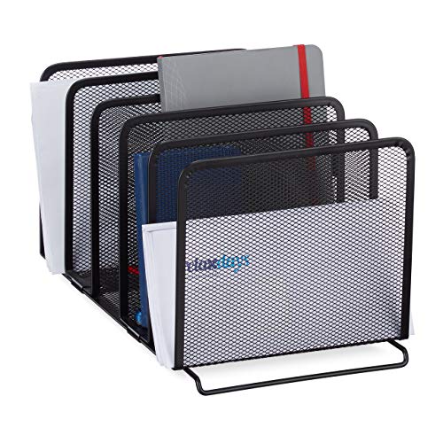 Relaxdays Katalogsammler, freistehender Magazinhalter aus Metall, 5 Fächer, Mesh Design, 18,5 x 20,5 x 37,5 cm, schwarz Relaxdays Katalogsammler, freistehender Magazinhalter aus Metall, 5 Fächer, Mesh Design, 18,5 x 20,5 x 37,5 cm, schwarz von Relaxdays