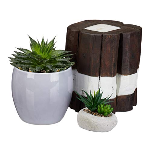 Relaxdays Kerze Baumstamm, rustikal, Kerzenständer, Tisch-Deko, Säulenkerze, Treibholz, massiv, 20 cm hoch, Braun-Weiß Relaxdays Kerze Baumstamm, rustikal, Kerzenständer, Tisch-Deko, Säulenkerze, Treibholz, massiv, 20 cm hoch, Braun-Weiß von Relaxdays