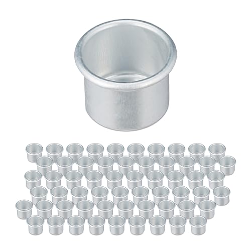 Relaxdays Kerzentüllen, 60er Set, Kerzenhalter für Stabkerzen, Innendurchmesser 22 mm, Aluminium, Kerzeneinsätze, Silber Relaxdays Kerzentüllen, 60er Set, Kerzenhalter für Stabkerzen, Innendurchmesser 22 mm, Aluminium, Kerzeneinsätze, Silber von Relaxdays