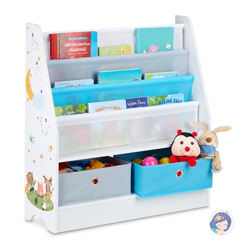 Relaxdays Kinderregal Tiermotiv, 2 Boxen, 3 Fächer, Spielzeug Aufbewahrung, Kinder Bücherregal HBT 74 x 71 x 23 cm, bunt Relaxdays Kinderregal Tiermotiv, 2 Boxen, 3 Fächer, Spielzeug Aufbewahrung, Kinder Bücherregal HBT 74 x 71 x 23 cm, bunt von Relaxdays