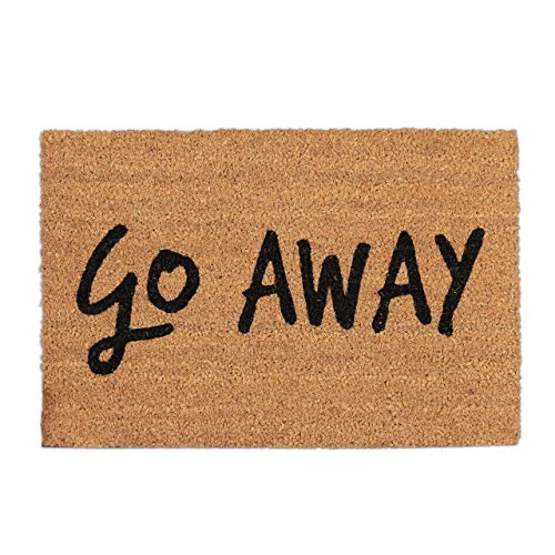 Relaxdays Kokosmatte Go Away, Fußmatte aus Kokosfasern, rutschfeste Türmatte, Schmutzfangmatte, 40x60cm, Natur/schwarz von Relaxdays