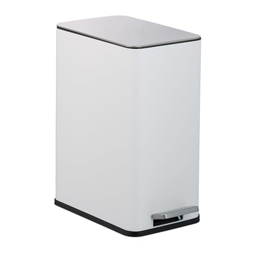 Relaxdays Kosmetikeimer, 10 Liter, Absenkautomatik, entnehmbarer Inneneimer, Bad Mülleimer mit Deckel, Badeimer, weiß Relaxdays Kosmetikeimer, 10 Liter, Absenkautomatik, entnehmbarer Inneneimer, Bad Mülleimer mit Deckel, Badeimer, weiß von Relaxdays
