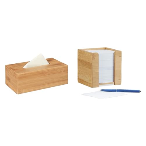 Relaxdays Kosmetiktuchbox, aus Bambus, Box für Kosmetik- & Taschentücher, Tücherbox nachfüllbar, Taschentuchbox, Natur & Zettelbox Bambus, Zettelkasten Holz Relaxdays Kosmetiktuchbox, aus Bambus, Box für Kosmetik- & Taschentücher, Tücherbox nachfüllbar, Taschentuchbox, Natur & Zettelbox Bambus, Zettelkasten Holz von Relaxdays