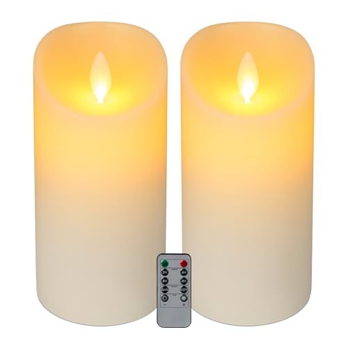Relaxdays LED Kerzen, 2er Set, mit Fernbedienung, Timer & flackernder Flamme, Echtwachs, flammenlose Stumpenkerzen, weiß Relaxdays LED Kerzen, 2er Set, mit Fernbedienung, Timer & flackernder Flamme, Echtwachs, flammenlose Stumpenkerzen, weiß von Relaxdays