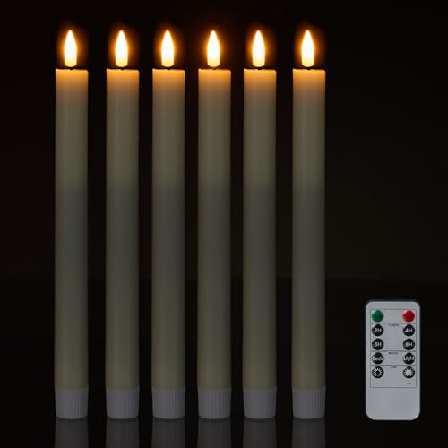 Relaxdays LED Stabkerzen, 6er Set, mit Fernbedienung, Timer & flackernder Flamme, Echtwachs, flammenlose Kerzen, Creme Relaxdays LED Stabkerzen, 6er Set, mit Fernbedienung, Timer & flackernder Flamme, Echtwachs, flammenlose Kerzen, Creme von Relaxdays