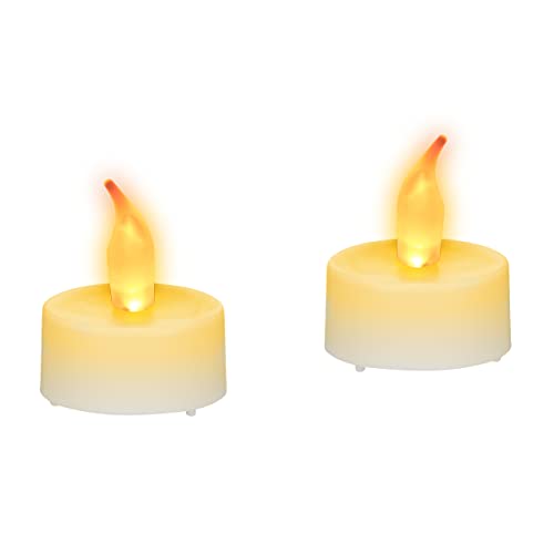 Relaxdays LED-Teelicht 2er Set, stimmungsvolle Partylichter, LED-Flackerlichter mit gelber Flamme, mit Batterien, weiß Relaxdays LED-Teelicht 2er Set, stimmungsvolle Partylichter, LED-Flackerlichter mit gelber Flamme, mit Batterien, weiß von Relaxdays