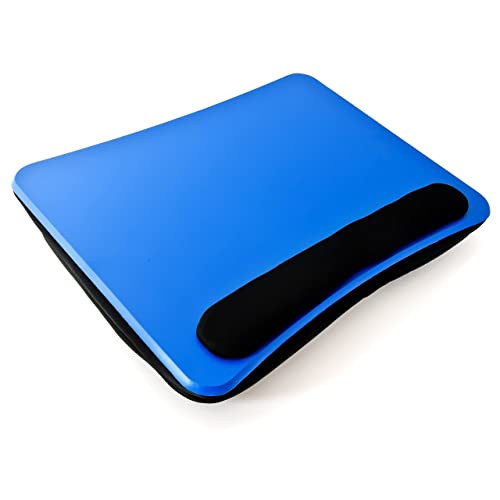 Relaxdays Laptopkissen, weiche Polsterung, tragbar, stabiler Lapdesk mit Handauflage u. Tragegriff, Schosstablett, blau, 8 x 46 x 34 cm von Relaxdays