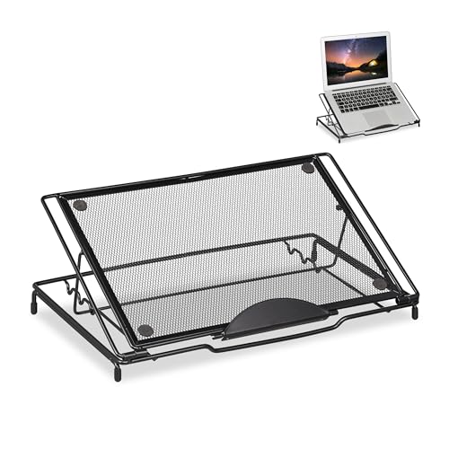 Relaxdays Laptopständer, klappbar, Halter für Notebook & Tablet, bis 14 Zoll, 3 Winkel, Mesh-Design, Stahl, schwarz Relaxdays Laptopständer, klappbar, Halter für Notebook & Tablet, bis 14 Zoll, 3 Winkel, Mesh-Design, Stahl, schwarz von Relaxdays
