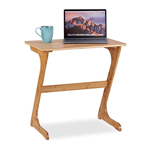 Relaxdays Laptoptisch Bambus, HBT: 60 x 60 x 40 cm, Beistelltisch Notebook & Tablet, Kaffeetisch für Bett & Sofa, Natur von Relaxdays