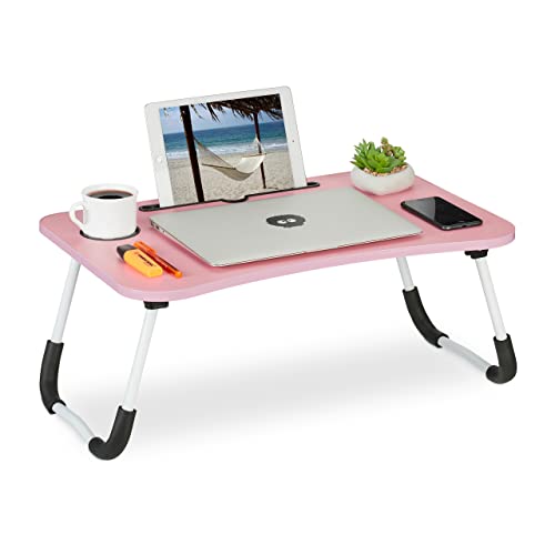 Relaxdays Laptoptisch für Couch, klappbar, Tablethalter, Getränkehalter, Betttisch, HxBxT 26 x 63 x 40 cm, rosa/weiß Relaxdays Laptoptisch für Couch, klappbar, Tablethalter, Getränkehalter, Betttisch, HxBxT 26 x 63 x 40 cm, rosa/weiß von Relaxdays