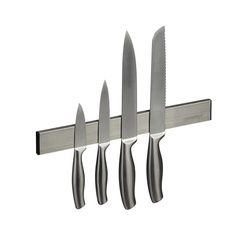 Relaxdays Magnetleiste Edelstahl, selbstklebend, 30 cm lang, Wand Magnetschiene für Messer & Werkzeug, Silber/schwarz Relaxdays Magnetleiste Edelstahl, selbstklebend, 30 cm lang, Wand Magnetschiene für Messer & Werkzeug, Silber/schwarz von Relaxdays