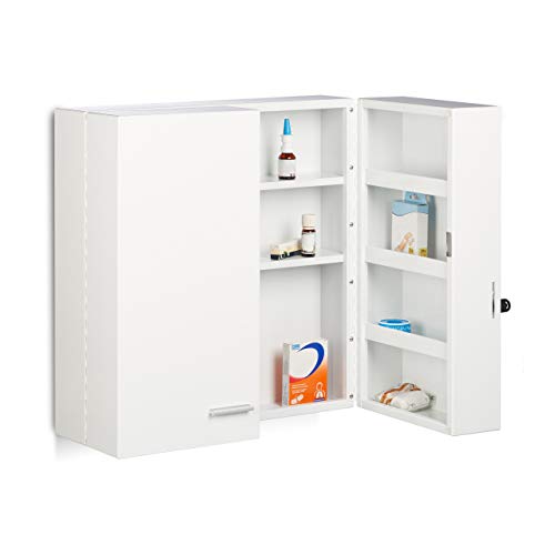 Relaxdays Medikamentenschrank XXL Premium Abschließbar 2-Türig, 11 Fächer HxBxT 53 x 53 x 20 cm Medizinschrank, weiß Relaxdays Medikamentenschrank XXL Premium Abschließbar 2-Türig, 11 Fächer HxBxT 53 x 53 x 20 cm Medizinschrank, weiß von Relaxdays