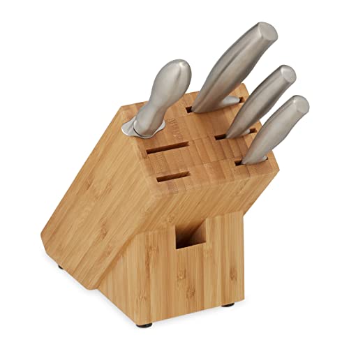 Relaxdays Messerblock ohne Messer, Messerständer aus Bambus, HBT: 20 x 11,5 x 23,5 cm, Küchenmesser Aufbewahrung, Natur von Relaxdays
