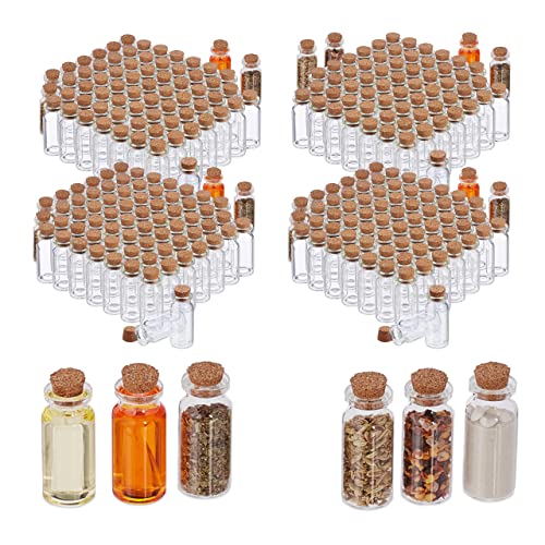 Relaxdays Mini Glasflaschen mit Korken, 72er Set, kleine Glasfläschchen zum Befüllen, 10ml, Deko Fläschchen, transparent von Relaxdays