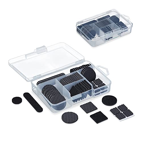 Relaxdays Möbelgleiter, 136er Pack, Filz, EVA, Möbelpads selbstklebend, Filzgleiter & Antirutsch-Pads mit Box, schwarz Relaxdays Möbelgleiter, 136er Pack, Filz, EVA, Möbelpads selbstklebend, Filzgleiter & Antirutsch-Pads mit Box, schwarz von Relaxdays