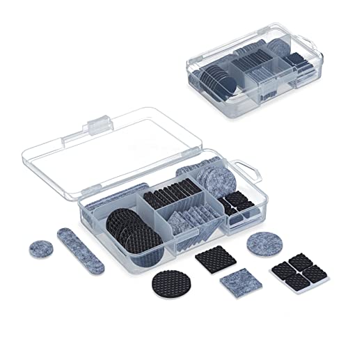 Relaxdays Möbelgleiter, 136er Pack, Filz, EVA, Möbelpads selbstklebend, Filzgleiter & Antirutsch-Pads, grau/schwarz Relaxdays Möbelgleiter, 136er Pack, Filz, EVA, Möbelpads selbstklebend, Filzgleiter & Antirutsch-Pads, grau/schwarz von Relaxdays