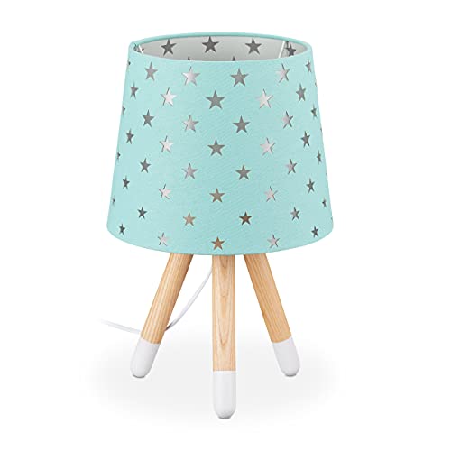 Relaxdays Nachttischlampe Kinder, Tischlampe für Jungen & Mädchen, E14 Fassung, Kinderlampe Sterne, HxD 39 x 25 cm, mint Relaxdays Nachttischlampe Kinder, Tischlampe für Jungen & Mädchen, E14 Fassung, Kinderlampe Sterne, HxD 39 x 25 cm, mint von Relaxdays