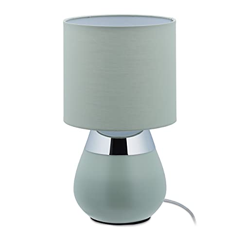 Relaxdays Nachttischlampe Touch, E14-Fassung, indirektes Licht, ovale Tischlampe mit Lampenschirm. HxD: 32 x 18 cm, grün Relaxdays Nachttischlampe Touch, E14-Fassung, indirektes Licht, ovale Tischlampe mit Lampenschirm. HxD: 32 x 18 cm, grün von Relaxdays