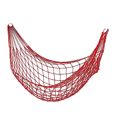 Relaxdays Netzhängematte, leichte Outdoor Hängematte für 1 Person, für Camping oder im Garten, bis 120 kg belastbar, rot, Polyester von Relaxdays