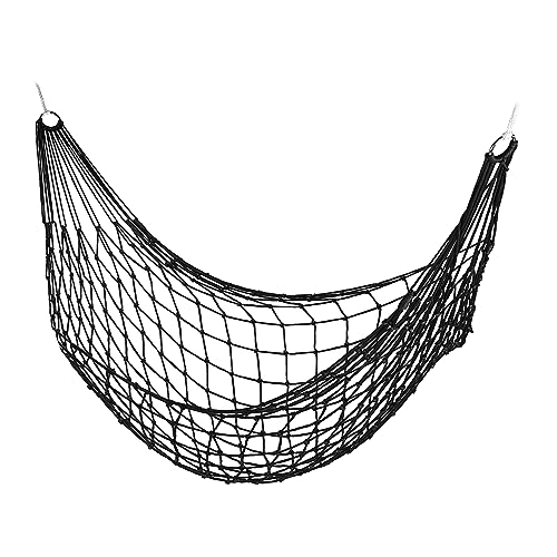 Relaxdays Netzhängematte, leichte Outdoor Hängematte für 1 Person, ideal für Camping oder im Garten, bis 120 kg, schwarz, Polyester von Relaxdays