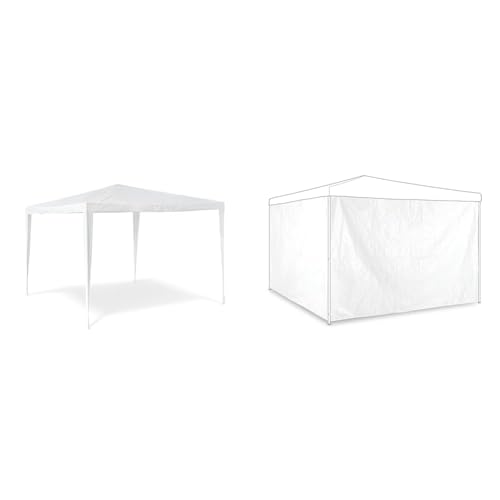Relaxdays Pavillon Zelt HBT: 2,5 x 3 x 3 m Gartenpavillon mit quadratischer Fläche und Dach & Seitenteile für Pavillon, 2er Set, 3x2 m, wasserdicht, ohne Fenster, Klettverschluss, PE Seitenwand, weiß Relaxdays Pavillon Zelt HBT: 2,5 x 3 x 3 m Gartenpavillon mit quadratischer Fläche und Dach & Seitenteile für Pavillon, 2er Set, 3x2 m, wasserdicht, ohne Fenster, Klettverschluss, PE Seitenwand, weiß von Relaxdays