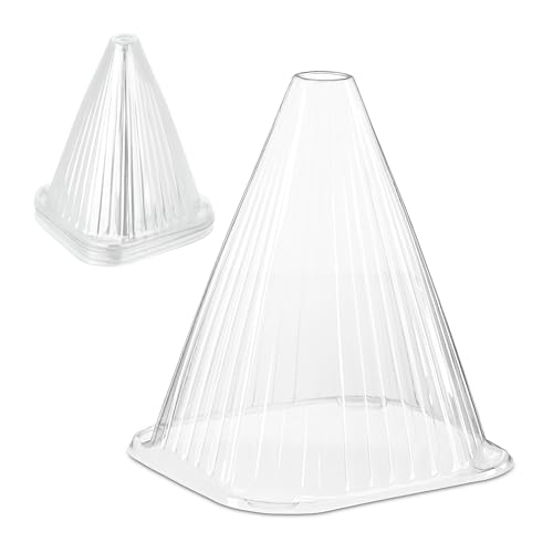 Relaxdays Pflanzenhut, 10er Set, Schneckenschutz, Frostschutz, HxBxT: 22 x 19 x 19 cm, Pflanzhut Kunststoff, transparent von Relaxdays