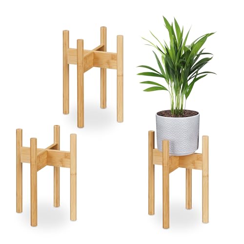 Relaxdays Pflanzenständer Bambus, 3er Set, Übertopfständer innen, Blumentöpfe bis D: 20 cm, Pflanzentopfhalter, natur Relaxdays Pflanzenständer Bambus, 3er Set, Übertopfständer innen, Blumentöpfe bis D: 20 cm, Pflanzentopfhalter, natur von Relaxdays