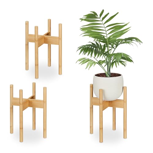 Relaxdays Pflanzenständer Bambus, 3er Set, Übertopfständer innen, Blumentöpfe bis D: 25 cm, Pflanzentopfhalter, natur Relaxdays Pflanzenständer Bambus, 3er Set, Übertopfständer innen, Blumentöpfe bis D: 25 cm, Pflanzentopfhalter, natur von Relaxdays
