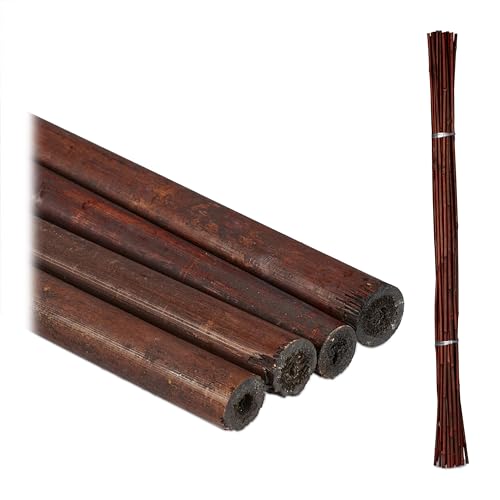 Relaxdays Pflanzstäbe Bambus, 25er Set, 105 cm, Pflanzen Stabilisierung, Rankhilfe Garten, Deko Bambusstäbe, Dunkelbraun Relaxdays Pflanzstäbe Bambus, 25er Set, 105 cm, Pflanzen Stabilisierung, Rankhilfe Garten, Deko Bambusstäbe, Dunkelbraun von Relaxdays
