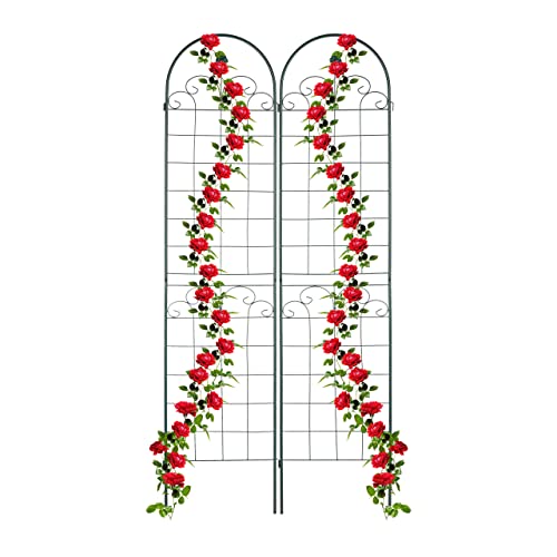 Relaxdays Rankgitter, 2er Set, HxB 220 x 50 cm, freistehend, Rankhilfe zum Stecken, Kletterpflanzen, Blumenspalier, grün von Relaxdays