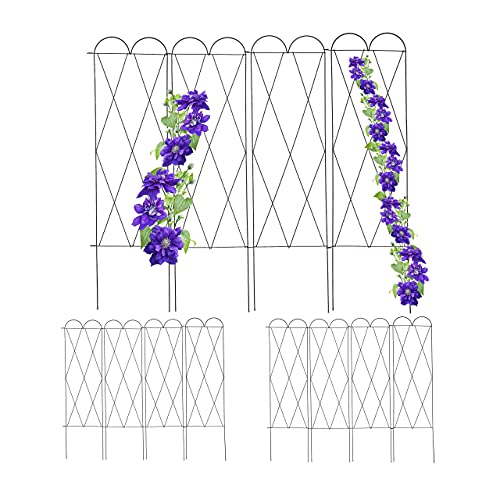 Relaxdays Rankgitter Metall, 3er Set, zum Stecken, 127 cm hoch, Rankhilfe für Kletterpflanzen, Spalier Garten, rotbraun von Relaxdays