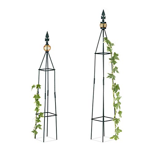 Relaxdays Rankhilfe, 2er Set, freistehend, Beet, Topfpflanzen, wetterfest, Rankpyramide H: 99,5 cm & 81 cm, dunkelgrün Relaxdays Rankhilfe, 2er Set, freistehend, Beet, Topfpflanzen, wetterfest, Rankpyramide H: 99,5 cm & 81 cm, dunkelgrün von Relaxdays