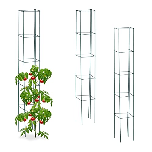 Relaxdays Rankhilfe, 3er Set, H x B x T: 150 x 20 x 20 cm, Blumen & Nutzpflanzen, Metall, Faltbare Pflanzenstütze, grün Relaxdays Rankhilfe, 3er Set, H x B x T: 150 x 20 x 20 cm, Blumen & Nutzpflanzen, Metall, Faltbare Pflanzenstütze, grün von Relaxdays