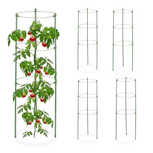 Relaxdays Rankhilfe, 5er Set, 3 Ringe, HxD: 60 x 20 cm, Blumen & Nutzpflanzen, Metall & Kunststoff, Pflanzenstütze, grün Relaxdays Rankhilfe, 5er Set, 3 Ringe, HxD: 60 x 20 cm, Blumen & Nutzpflanzen, Metall & Kunststoff, Pflanzenstütze, grün von Relaxdays