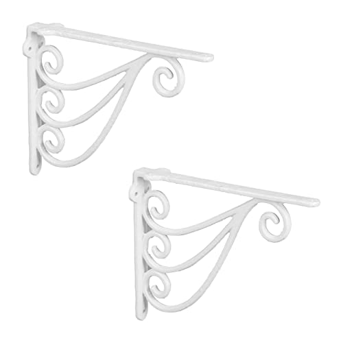Relaxdays Regalwinkel Set, 2 Winkel, HBT: 23,5 x 4 x 18 cm, antike Verzierung, Wandregal-Halterung, Gusseisen, weiß Relaxdays Regalwinkel Set, 2 Winkel, HBT: 23,5 x 4 x 18 cm, antike Verzierung, Wandregal-Halterung, Gusseisen, weiß von Relaxdays