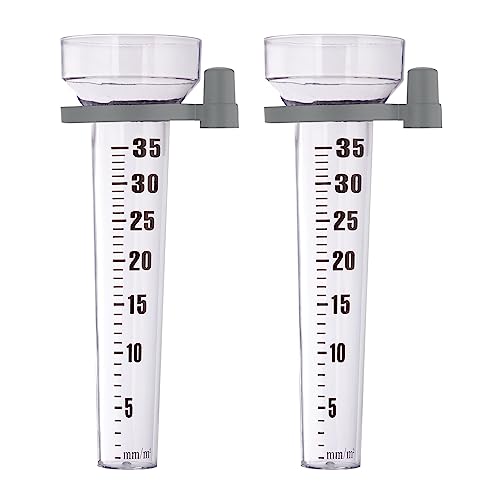 Relaxdays Regenmesser 2er Set, mit Halterung, Niederschlagsmesser Garten, Skala 35 mm/m², Kunststoff, transparent/grau Relaxdays Regenmesser 2er Set, mit Halterung, Niederschlagsmesser Garten, Skala 35 mm/m², Kunststoff, transparent/grau von Relaxdays