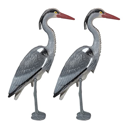 Relaxdays Reiher Gartenfigur, 2er Set, gegen Fischreiher, für Gartenteich, mit Erdspieß, Kunststoff, Reiherschreck, grau Relaxdays Reiher Gartenfigur, 2er Set, gegen Fischreiher, für Gartenteich, mit Erdspieß, Kunststoff, Reiherschreck, grau von Relaxdays