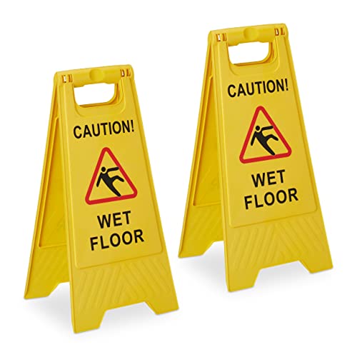 Relaxdays Rutschgefahr Aufsteller, Caution Wet Floor", 2er Set, klappbar, beidseitig beschriftet, Kunststoff, gelb, 59 x 29 x 23 cm Relaxdays Rutschgefahr Aufsteller, Caution Wet Floor", 2er Set, klappbar, beidseitig beschriftet, Kunststoff, gelb, 59 x 29 x 23 cm von Relaxdays