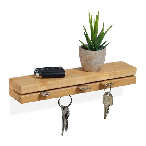 Relaxdays Schlüsselbrett, magnetischer Schlüsselhalter mit Ablage, Bambus, B: 29,5 cm, Schlüsselaufbewahrung Wand, Natur Relaxdays Schlüsselbrett, magnetischer Schlüsselhalter mit Ablage, Bambus, B: 29,5 cm, Schlüsselaufbewahrung Wand, Natur von Relaxdays