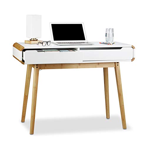 Relaxdays Schreibtisch mit Schubladen, Nordisches Design Schminktisch, Kinderschreibtisch HxBxT: 73 x 100 x 45 cm, weiß Relaxdays Schreibtisch mit Schubladen, Nordisches Design Schminktisch, Kinderschreibtisch HxBxT: 73 x 100 x 45 cm, weiß von Relaxdays