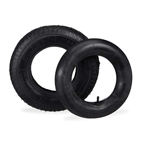 Relaxdays Schubkarrenreifen 4.00-8", Ersatzreifen mit Schlauch, Stollenprofil, 150kg, für Schubkarre, 400x100mm, schwarz Relaxdays Schubkarrenreifen 4.00-8", Ersatzreifen mit Schlauch, Stollenprofil, 150kg, für Schubkarre, 400x100mm, schwarz von Relaxdays
