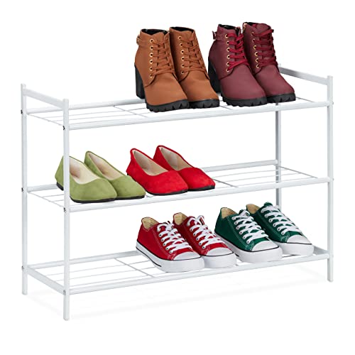 Relaxdays Schuhregal Metall, mit 3 Ablagen, Schuhaufbewahrung für 9 Paar Schuhe, HBT: 50 x 70 x 26 cm, Standregal, weiß Relaxdays Schuhregal Metall, mit 3 Ablagen, Schuhaufbewahrung für 9 Paar Schuhe, HBT: 50 x 70 x 26 cm, Standregal, weiß von Relaxdays
