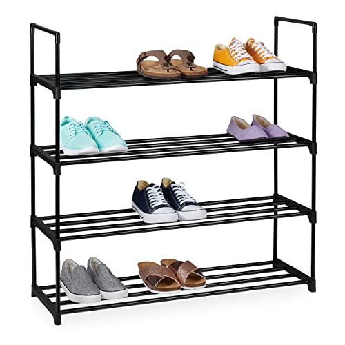 Relaxdays Schuhregal Stecksystem, 4 Ebenen, für 16 Paar Schuhe, HBT: 91,5 x 90,5 x 30,5 cm, Schuhständer Metall, schwarz, 10036199_349 Relaxdays Schuhregal Stecksystem, 4 Ebenen, für 16 Paar Schuhe, HBT: 91,5 x 90,5 x 30,5 cm, Schuhständer Metall, schwarz, 10036199_349 von Relaxdays