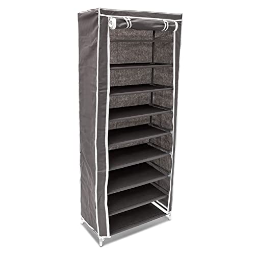 Relaxdays Schuhschrank H x B x T: ca. 151 x 60 x 30 cm Faltschrank Textil für 36 Paar Schuhe Stoffschrank mit 9 Ablagen Stoffschuhschrank schützt vor Staub und Nässe Schuhablage zum Falten, anthrazit Relaxdays Schuhschrank H x B x T: ca. 151 x 60 x 30 cm Faltschrank Textil für 36 Paar Schuhe Stoffschrank mit 9 Ablagen Stoffschuhschrank schützt vor Staub und Nässe Schuhablage zum Falten, anthrazit von Relaxdays