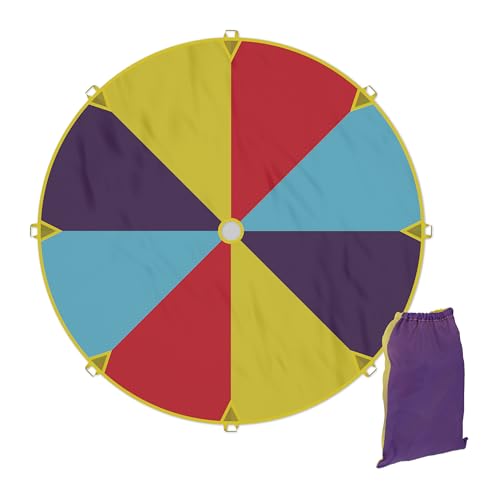 Relaxdays Schwungtuch Kinder, Ø 2 m, 8 Griffe, Schwingtuch, Regenbogen Tuch, draußen, Garten, Fallschirm Spiel, bunt Relaxdays Schwungtuch Kinder, Ø 2 m, 8 Griffe, Schwingtuch, Regenbogen Tuch, draußen, Garten, Fallschirm Spiel, bunt von Relaxdays