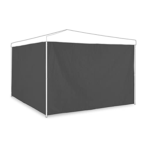 Relaxdays Seitenteile für Pavillon, 2er Set, HxB: 2x3 m, Seitenwände ohne Fenster, wasserdicht, PE-Kunststoff, grau von Relaxdays