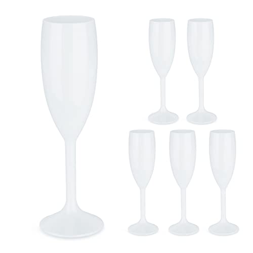 Relaxdays Sektgläser Kunststoff, 6er Set, bruchfest & BPA-frei, Mehrweg Champagner Gläser, 160 ml, Sektbecher, weiß Relaxdays Sektgläser Kunststoff, 6er Set, bruchfest & BPA-frei, Mehrweg Champagner Gläser, 160 ml, Sektbecher, weiß von Relaxdays