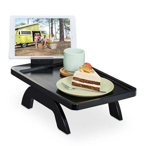 Relaxdays Sofatablett, Armlehne, Bambus, mit Handyhalterung, HxBxT: 12 x 40,5 x 25 cm, Sofaablage Getränke, schwarz Relaxdays Sofatablett, Armlehne, Bambus, mit Handyhalterung, HxBxT: 12 x 40,5 x 25 cm, Sofaablage Getränke, schwarz von Relaxdays